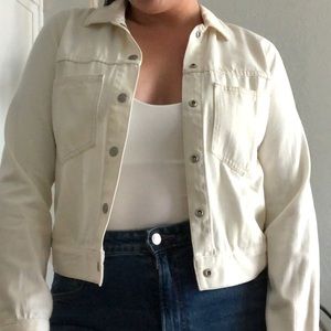 Madewell Calavera Off White Denim Jacket, Size M